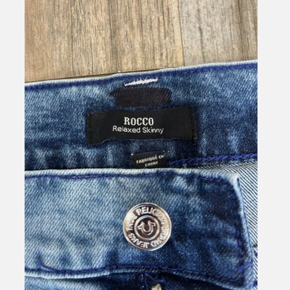 TRUE RELIGION ROCCO LIGHT SHAKER SKINNY JEAN FLAP 44 X 32 NWT *READ FLAWED $159 - Picture 6 of 10
